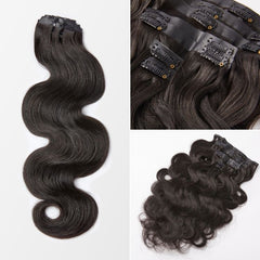 Soft Body Wave Seamless Clip in Extensions Real Human Hair Pieces 135g 9pcs / 7pcs with Free Gift
