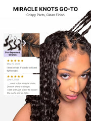 Miracle Knots Crochet Hair Burmese Curly | Wet and Wavy Water Wave | Kinky Straight for Boho Braids | Crochet Weaves | Fulani Braids | Twists Pre-Separated Lightweight Full & Soft Pre-Looped Human Hair Extensions Protective Style