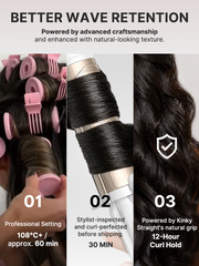 Luvme All-Day Comfort™ Wig 180% / 250% Density Kinky Body Wave / Layered Light Kinky Straight PartingMax Glueless 7x6 Closure HD Lace Wig Pre-Cut Lace