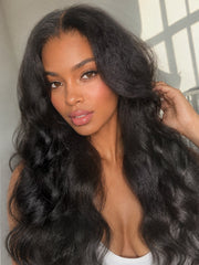 Luvme All-Day Comfort™ Wig 180% / 250% Density Kinky Body Wave / Layered Light Kinky Straight PartingMax Glueless 7x6 Closure HD Lace Wig Pre-Cut Lace