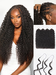 Miracle Knots Crochet Hair Burmese Curly | Wet and Wavy Water Wave | Kinky Straight for Boho Braids | Crochet Weaves | Fulani Braids | Twists Pre-Separated Lightweight Full & Soft Pre-Looped Human Hair Extensions Protective Style
