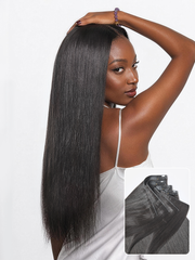 Yaki Straight 0.59mm Zero Trace Invisible Clip in Hair Extensions 100g 7pcs / 6pcs Seamless Blend & Lightweight for Daily Styling